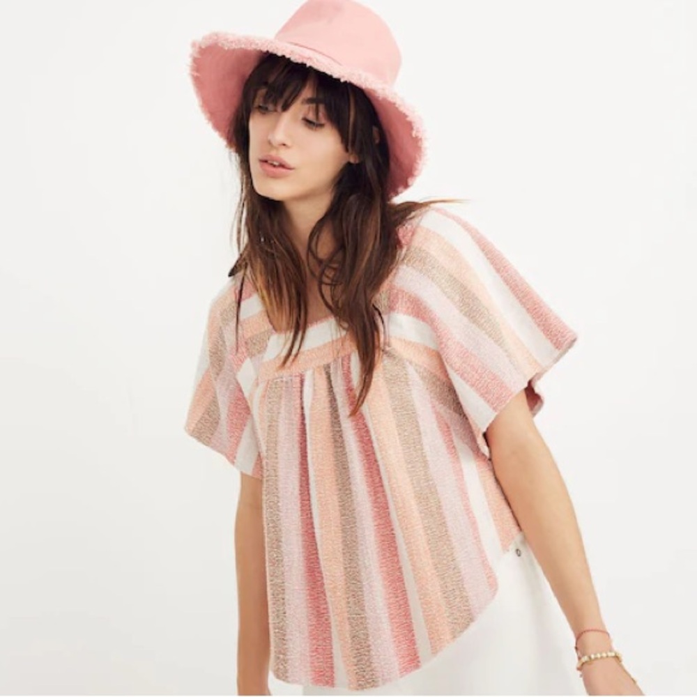 Madewell Texture and Thread Butterfly Top in Sherbet - Size Small